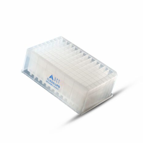 Clean-Up C8 benzenesulfonic acid 96-well plate with 50mg mixed-mode sorbent for economical basic drug extraction