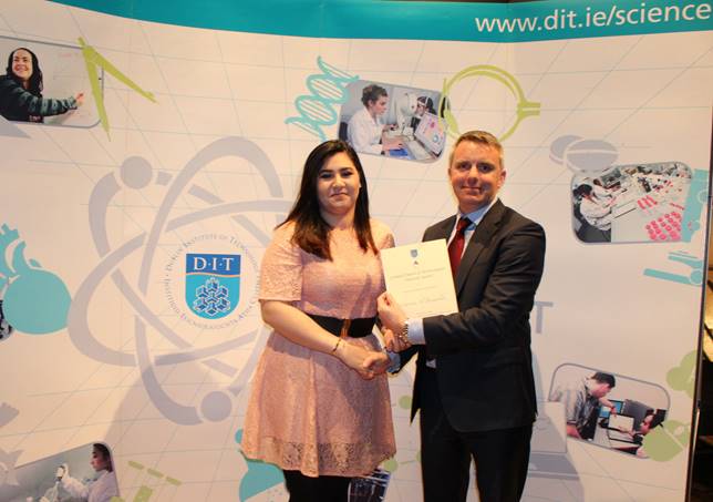 Congratulations to Mariem Al Bouwalda – Recipient of the 2018 UCT Sponsored “Best Overall Chemistry Performance” from the Dublin Institute of Technology!