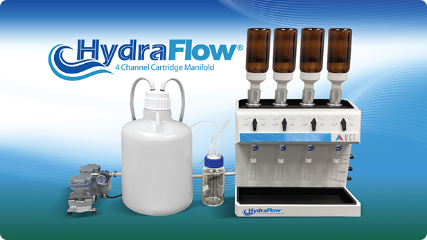 HydraFlow 4 Channel Cartridge Manifold system for laboratory sample preparation by United Chemical Technologies